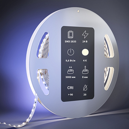 Светодиодная лента Ultra 24В 2835 9,6Вт/м 2700К 5м IP20 201037 Maytoni  Led Strip, цена за метр, отгружается по  5 м