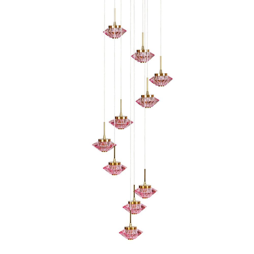 Подвес 36*36*130 см, 10*LED*28W, 3000K Gerhort G52140/10BRS PK, Бронза