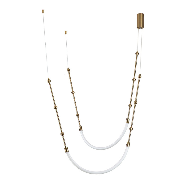 Подвесной светильник 1604*30 мм, 2*LED 19W 3000-6500K бронза Indigo Corda V000063L, 14010/2P Brass