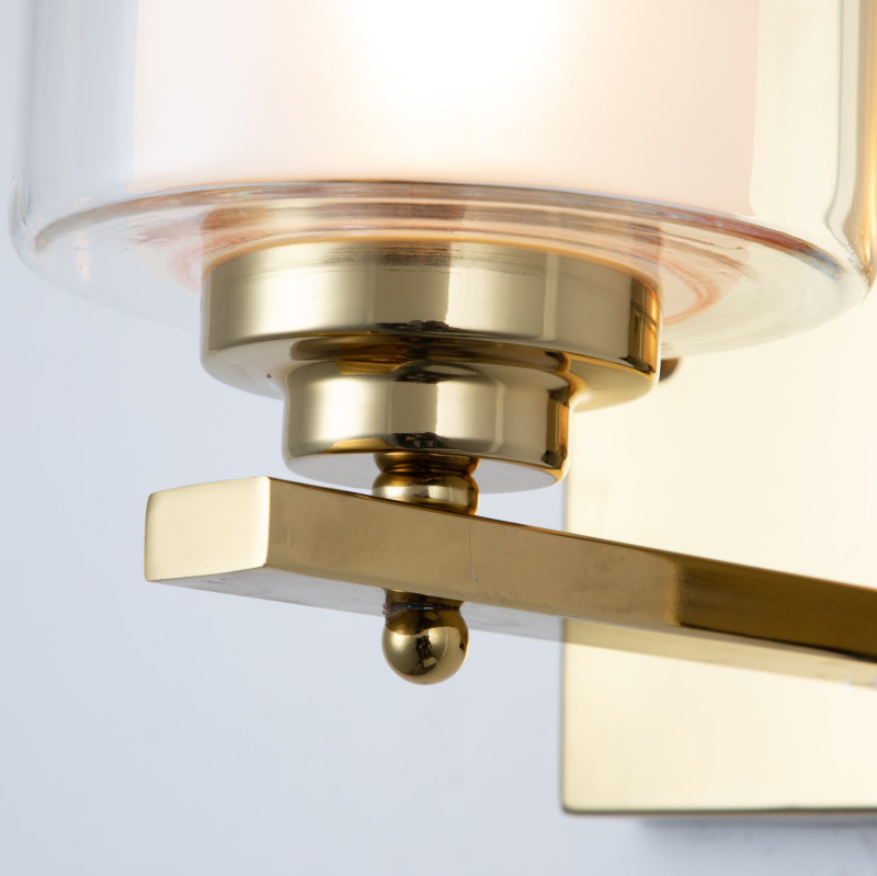 Бра Favourite Plexus 2963-1W, D150*W235*H270, каркас золотого цвета, внутренний плафон из белого стекла, внешний плафон из прозрачного стекла