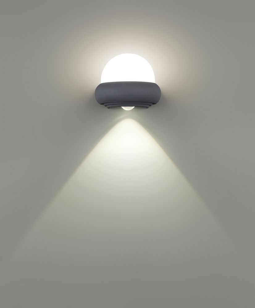 Уличный настенный светодиодный светильник Novotech Calle 358566, 7W LED, 4000K, темно-серый