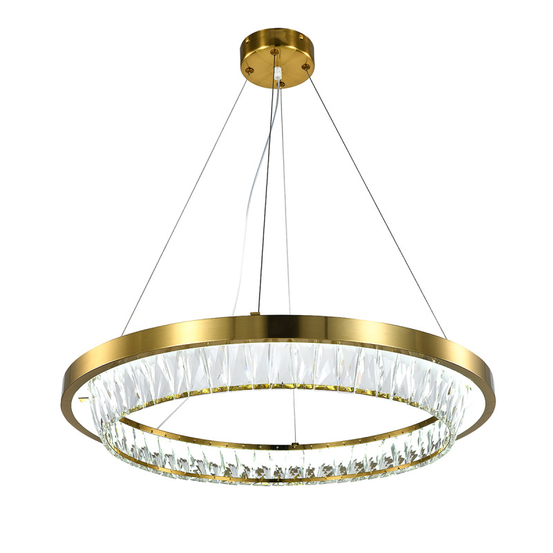 Подвесная люстра 60*60*120 см, LED, 73W, 3000К-6000K, Indigo RIVA V000102L золотой, 12045/1P Brass