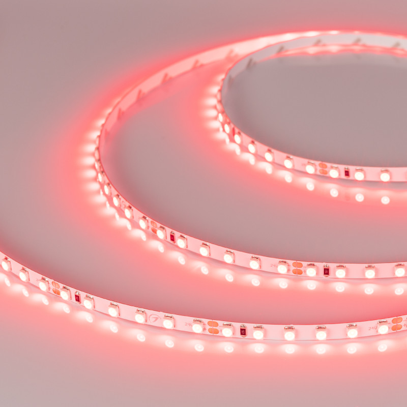 Лента RT-A120-5mm 24V Red (9.6 W/m, IP20, 2835, 5m) (Arlight, 9.6 Вт/м, IP20) 015657(2). Цена указана за 5 метров. Продается кратно 5 метрам.