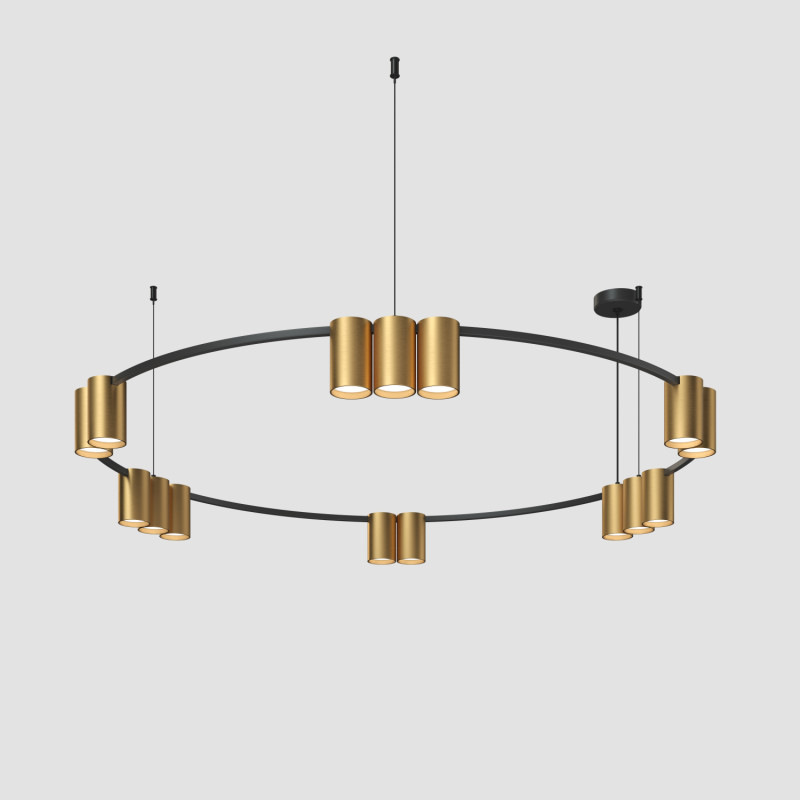 Подвесной светильник 100*208,9 см, 15*GU10, 225W, Denkirs Orbit DK4067-BK+SG черный
