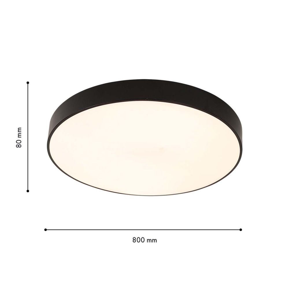 Потолочный светильник 80*8 см, 8*LED, 115W, 7000K, F-Promo Arena 4684-8C, черный