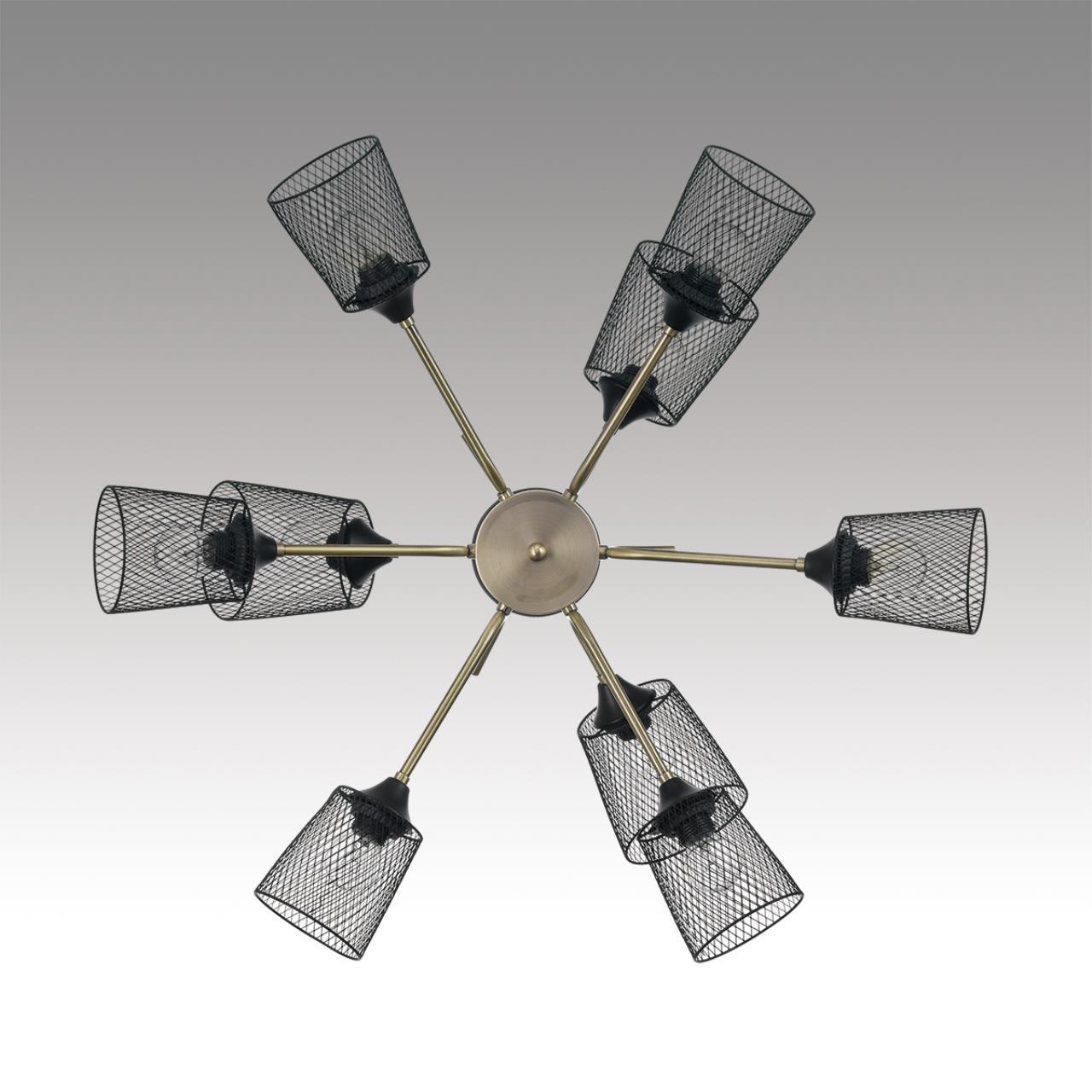 Люстра потолочная 73*44 см, 9*E27 Lumion Abris 8191/9C черный, античная бронза