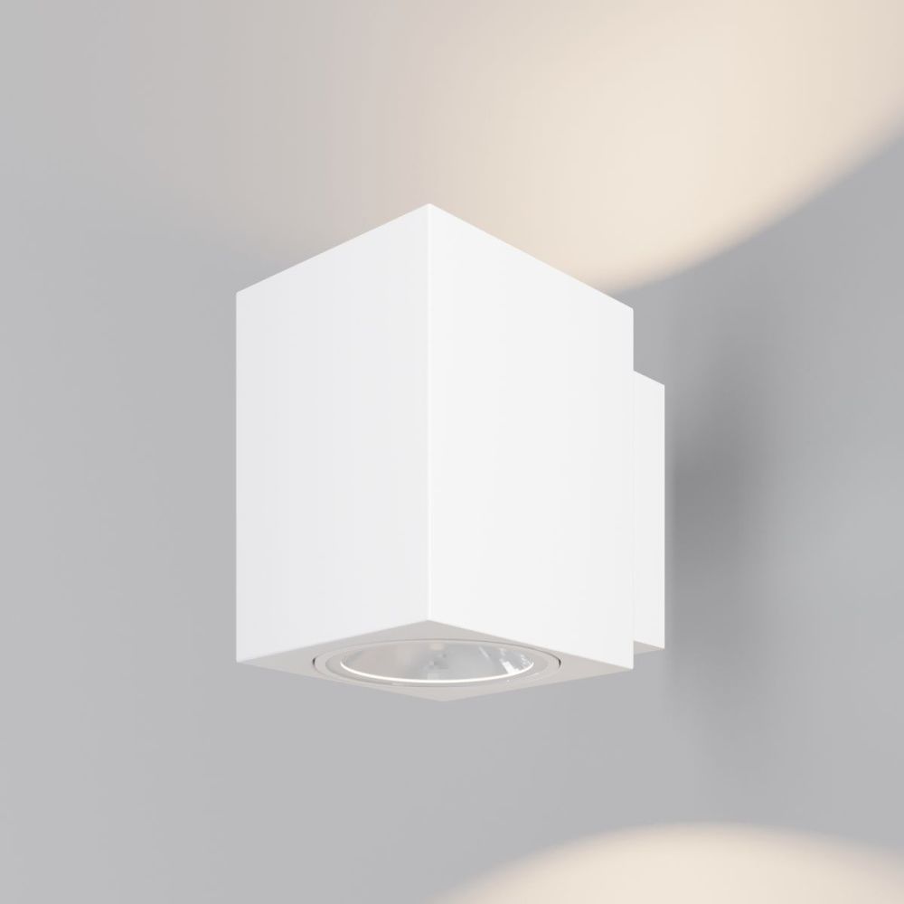 Уличный настенный светильник 11 см, 10W, 3000K, Maytoni Block O507WL-L10W3K, белый