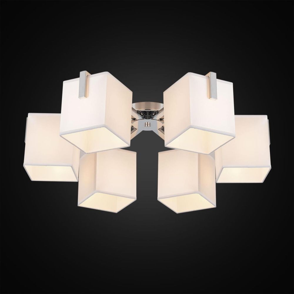 Люстра потолочная Citilux Стенли CL465161 Хром/Бежевый, диаметр 71 см, 6 Е27 х 75W  