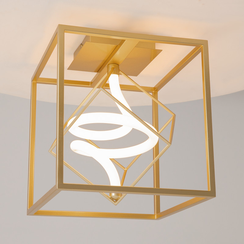 Накладной светильник 26*26*30 см, LED, 3000К, Maytoni Membrane MOD345CL-L9BS3K латунный