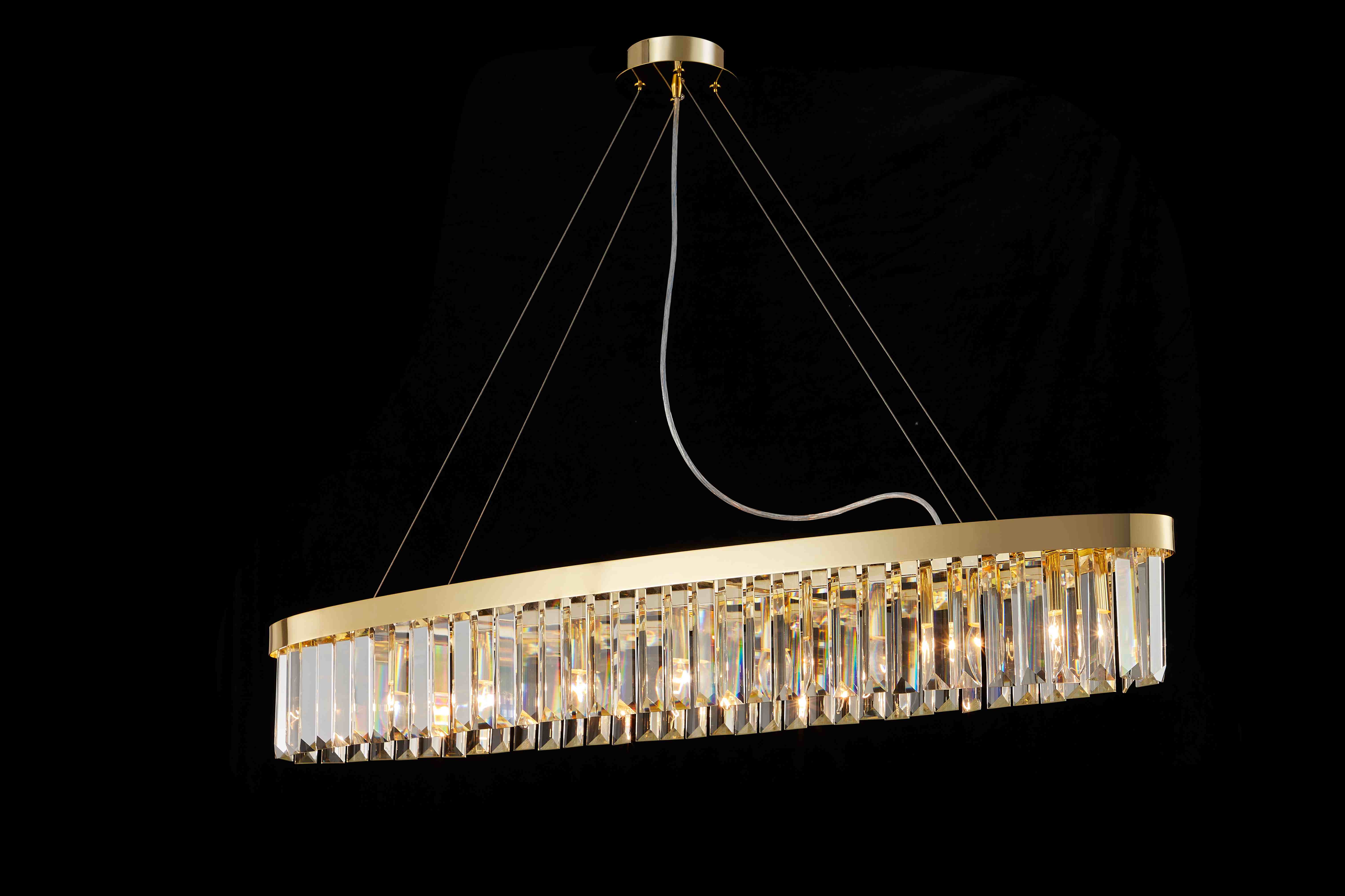 Люстра 1200*250*170, 8*E14, 40W NewRgy Cristallo G15-L1200*W250*H170 H GOLD, H GOLD