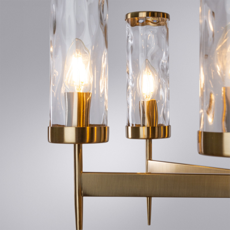 Подвесная люстра Divinare Sham 4505/17 LM-6, диаметр 58 см, латунь