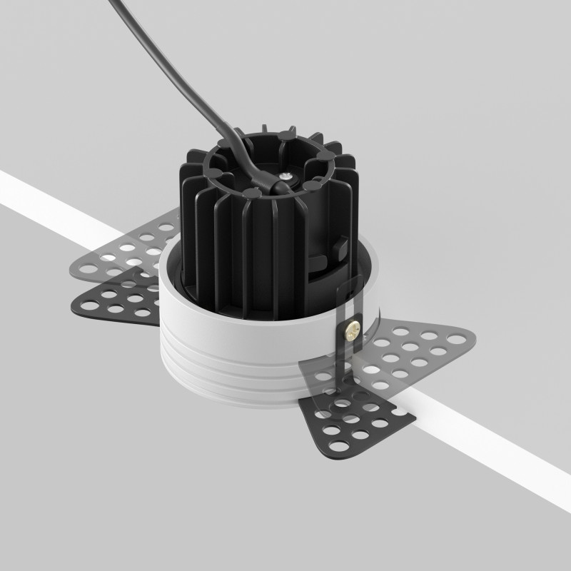 Встраиваемый светильник 5,4*5,4*5,3 см, LED, 7W, 3000К, Maytoni Technical ROUND DL058-7W3K-TRS-B черный