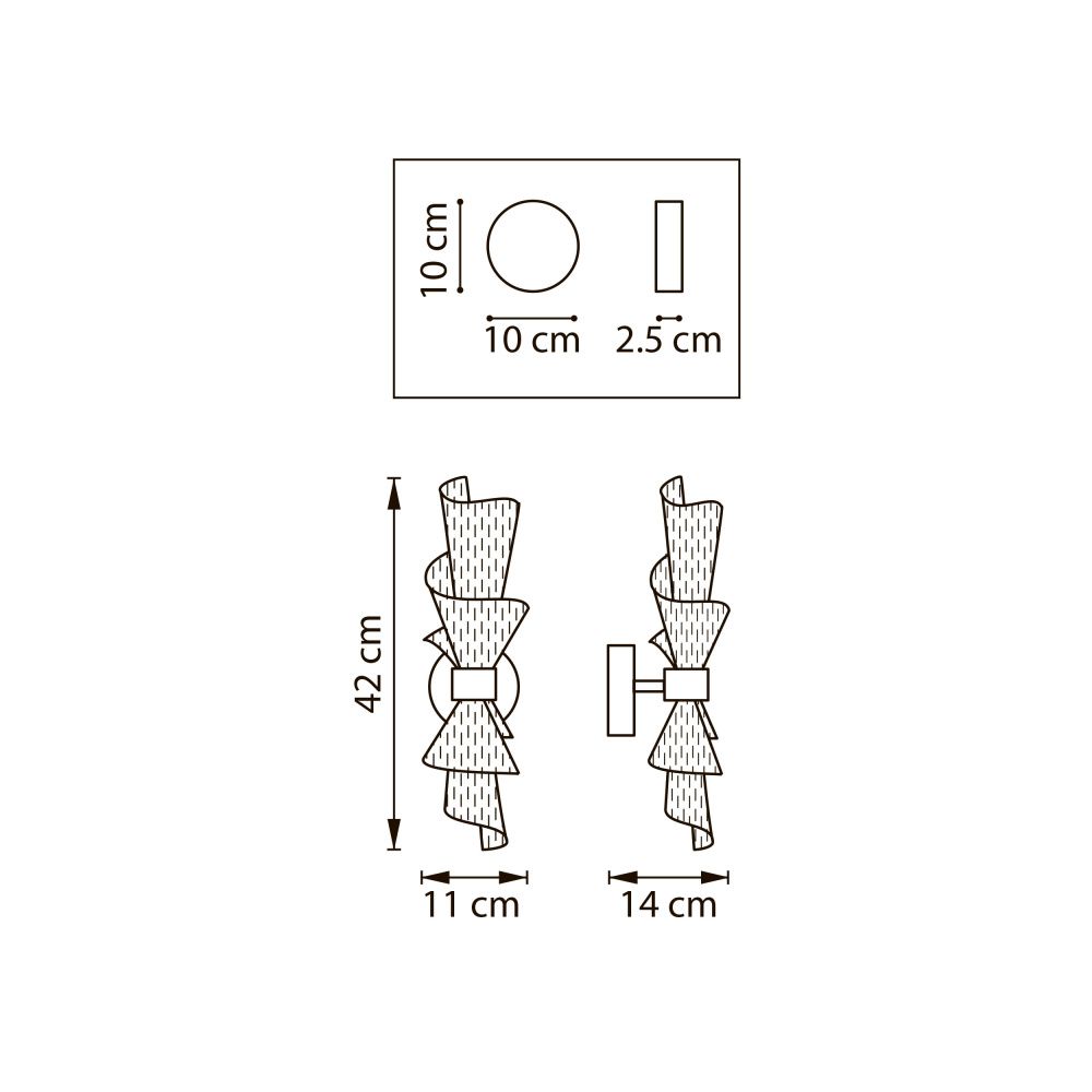 Бра *42 см, *8W, 2700/4200/6400K, Lightstar Acrile 737672, Золото