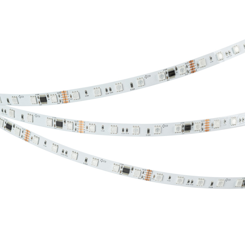 Лента DMX-B60-10mm 24V RGB-PX6 (14 W/m, IP20, 5060, 5m), Arlight 039183. Цена указана за 5 метров. Продается кратно 5 метрам.