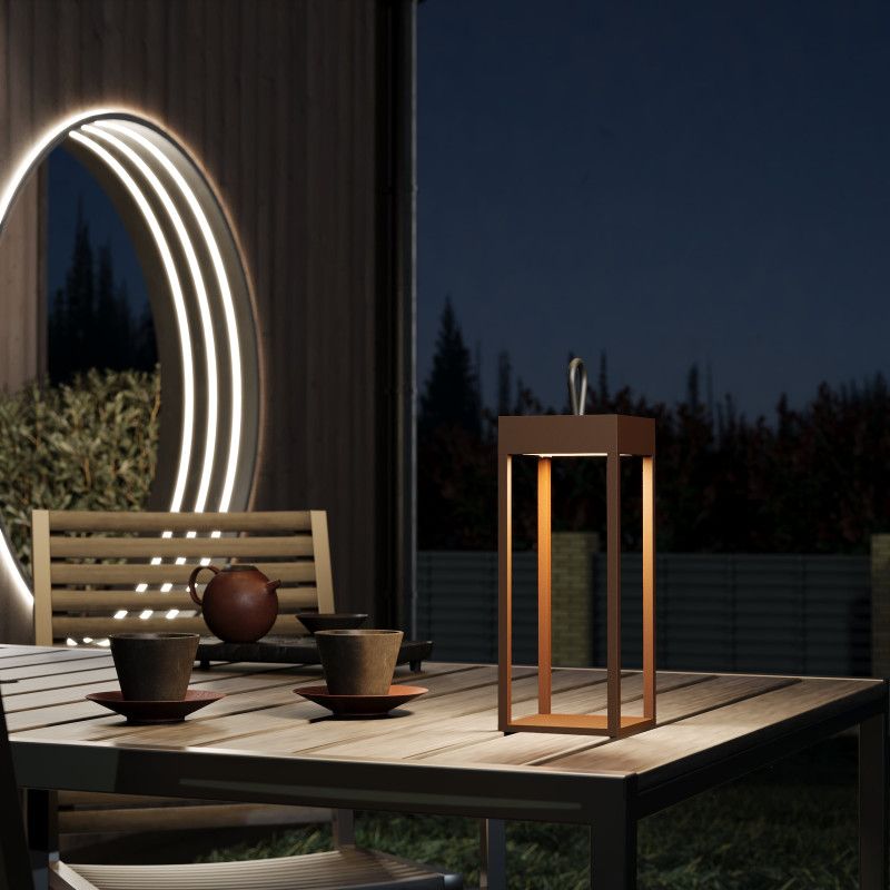 Уличный настольный светильник 12*12*30 см, 1*LED*4W, 3000K, ST-Luce PALO SL9521.603.01, коричневый