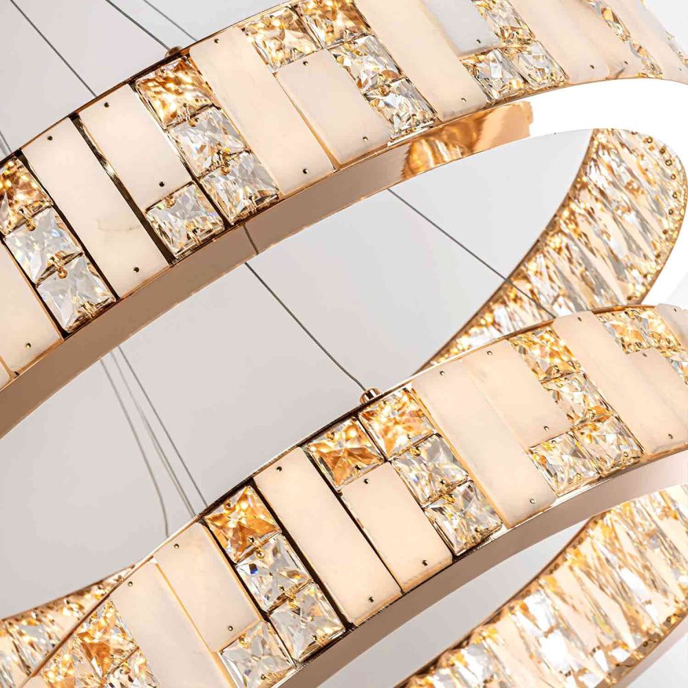 Подвесная люстра 80*80/120 см, LED 72W MODELUX premium ML.6985.800.600P GD золото