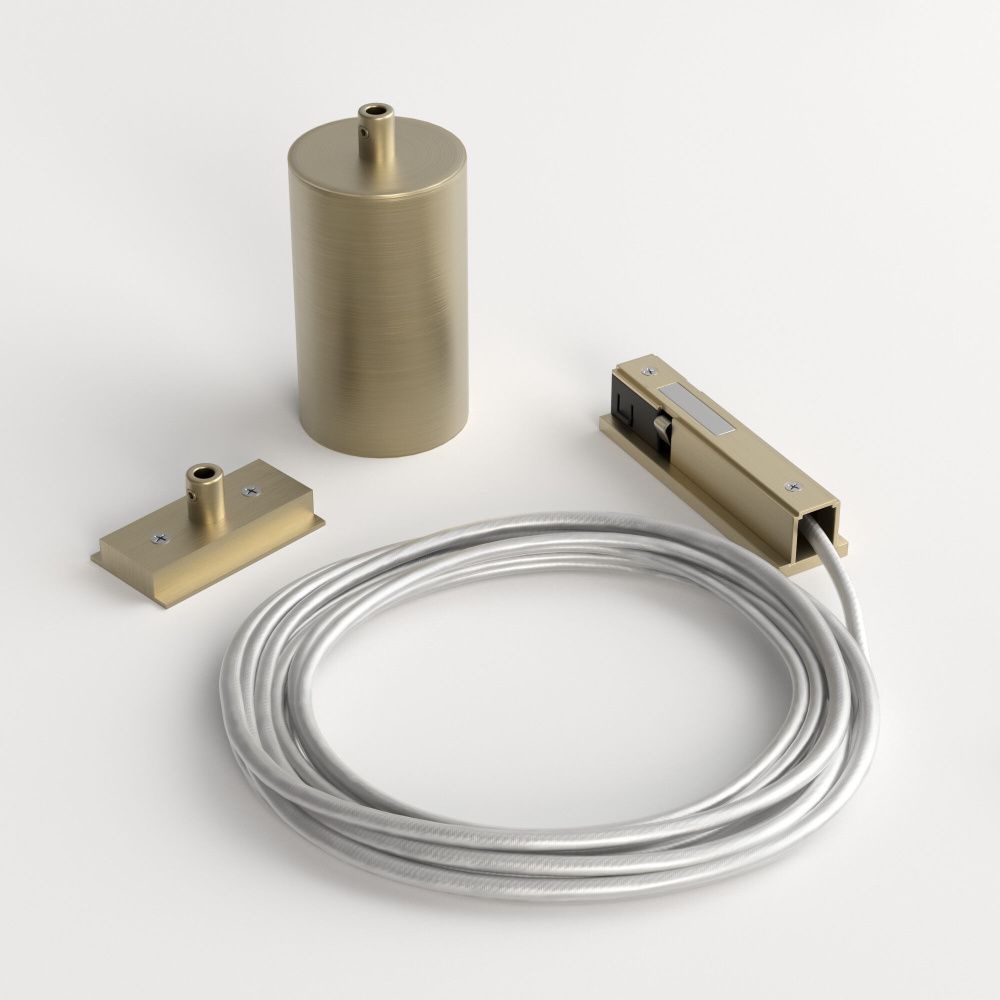 Brass Line Подвесной комплект для подключения трековой системы освещения к питанию (латунь) (боковой) 85009/00, 200*5*см, Elektrostandard Line Magnetic 85009/00, латунь