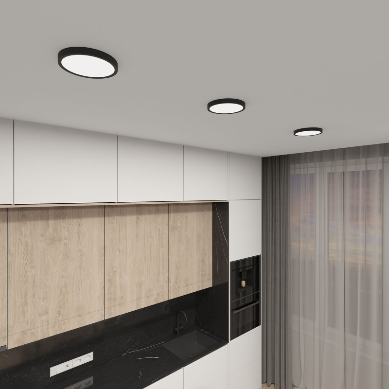 Накладной светильник *22*2,5 см, LED * 18W, 3000-6500К, Denkirs Thin DK6520-BK, черный