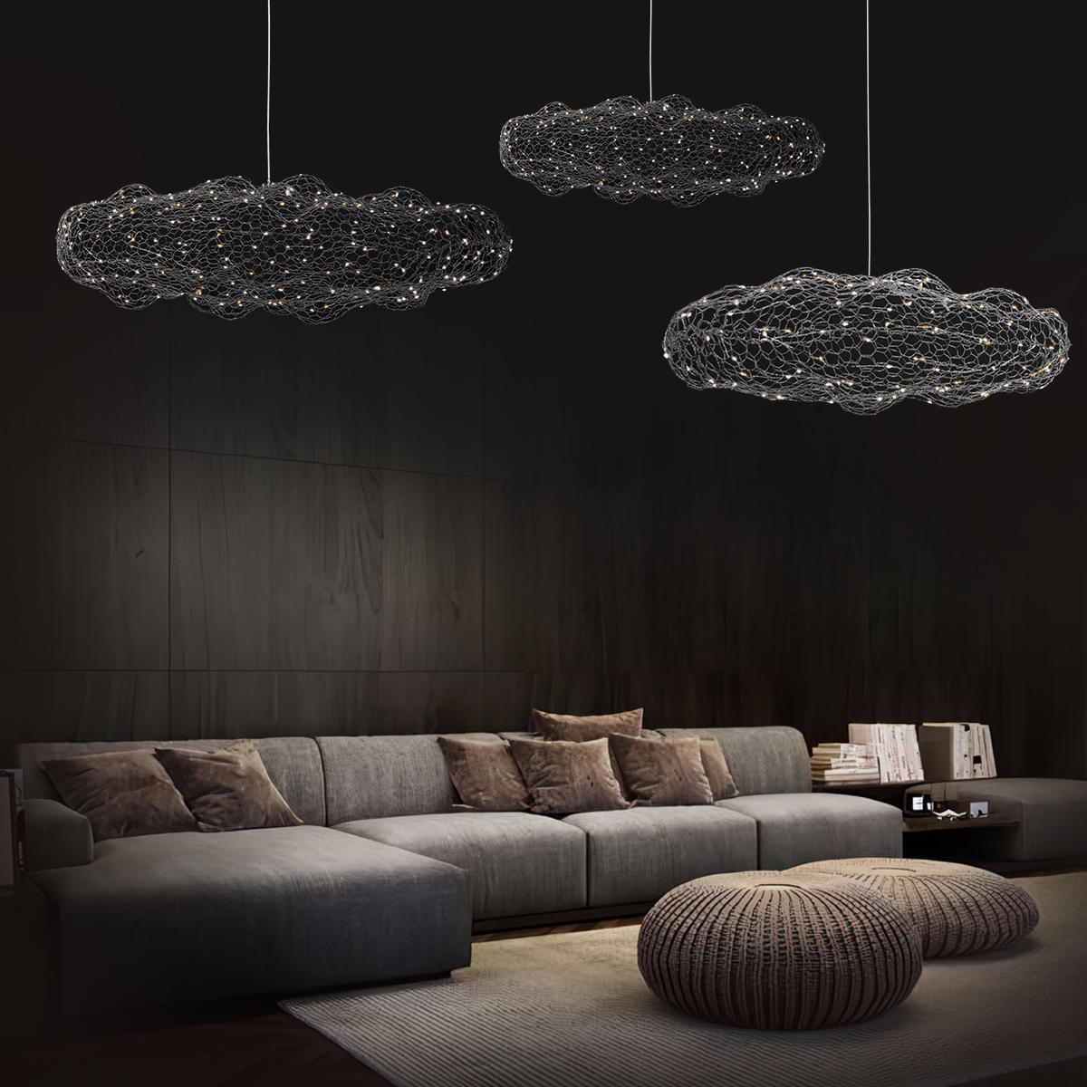 Подвесной светильник 55*35 см, LED 3000K LOFT IT Cloud 10247/550 Silver серебро