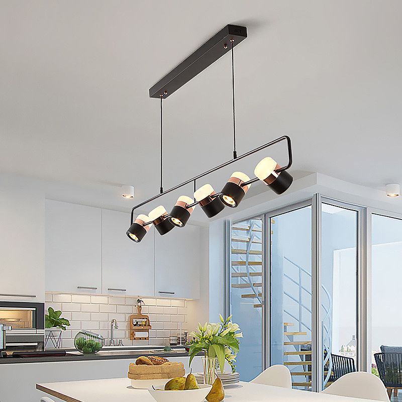Светильник подвесной 135*20-200 см, 6*LED*6W, 3000-6000K, Lightera Rudolf LE114L-6B SMART, Черный