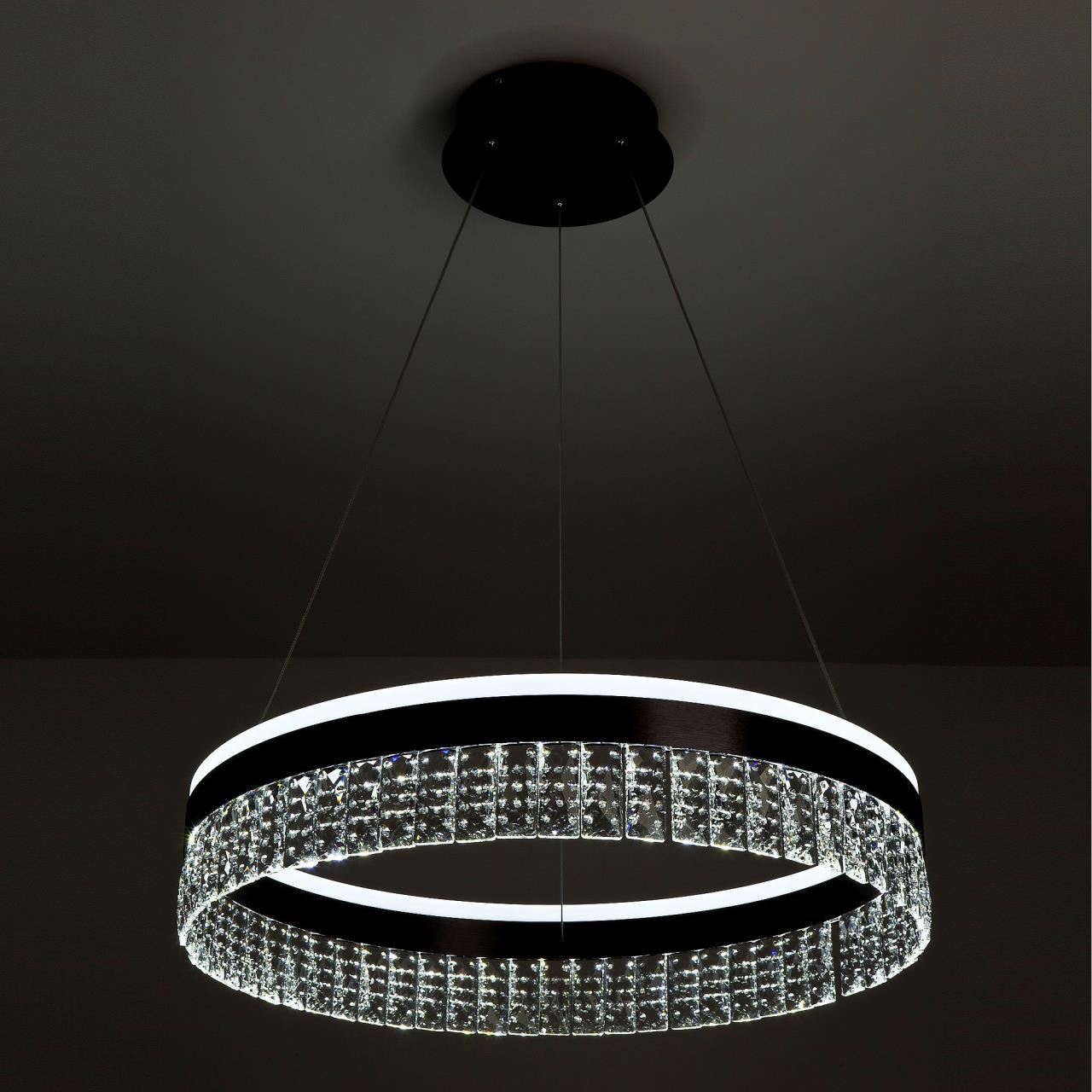 Подвесной cветильник 40*40*100 см, LED 70W, 3300 / 5000К, Черный LED4U L1090-400