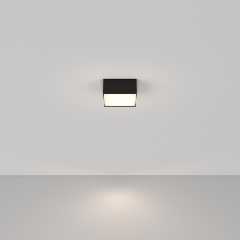 Накладной светильник 12*12*6 см, LED, 12W, 4000К, Maytoni Technical Zon C032CL-12W4K-SQ-B черный