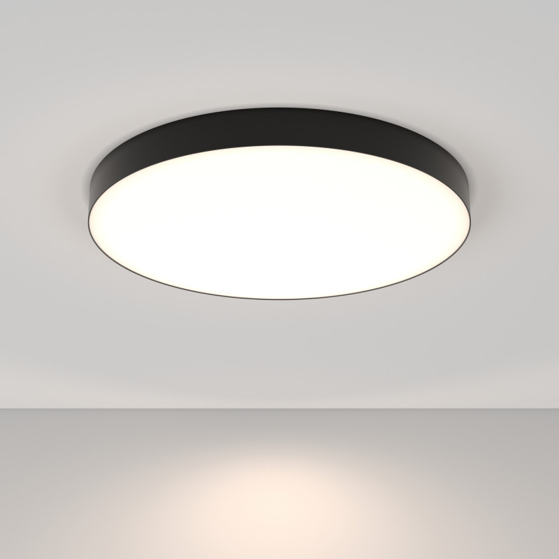 Накладной светильник 60*60*6 см, LED, 90W, 4000К, Maytoni Technical Zon C032CL-90W4K-RD-B черный