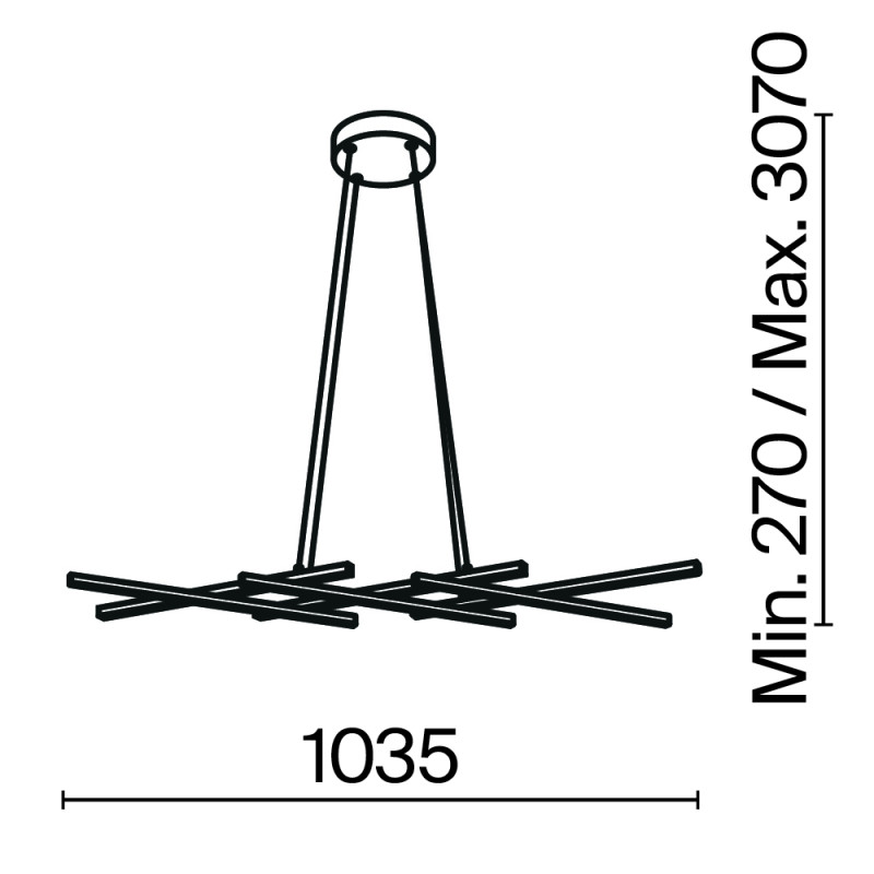Подвесная люстра 103,5*30*307 см, LED, 40W, 4000К, Maytoni Halo MOD244PL-L50BK черный