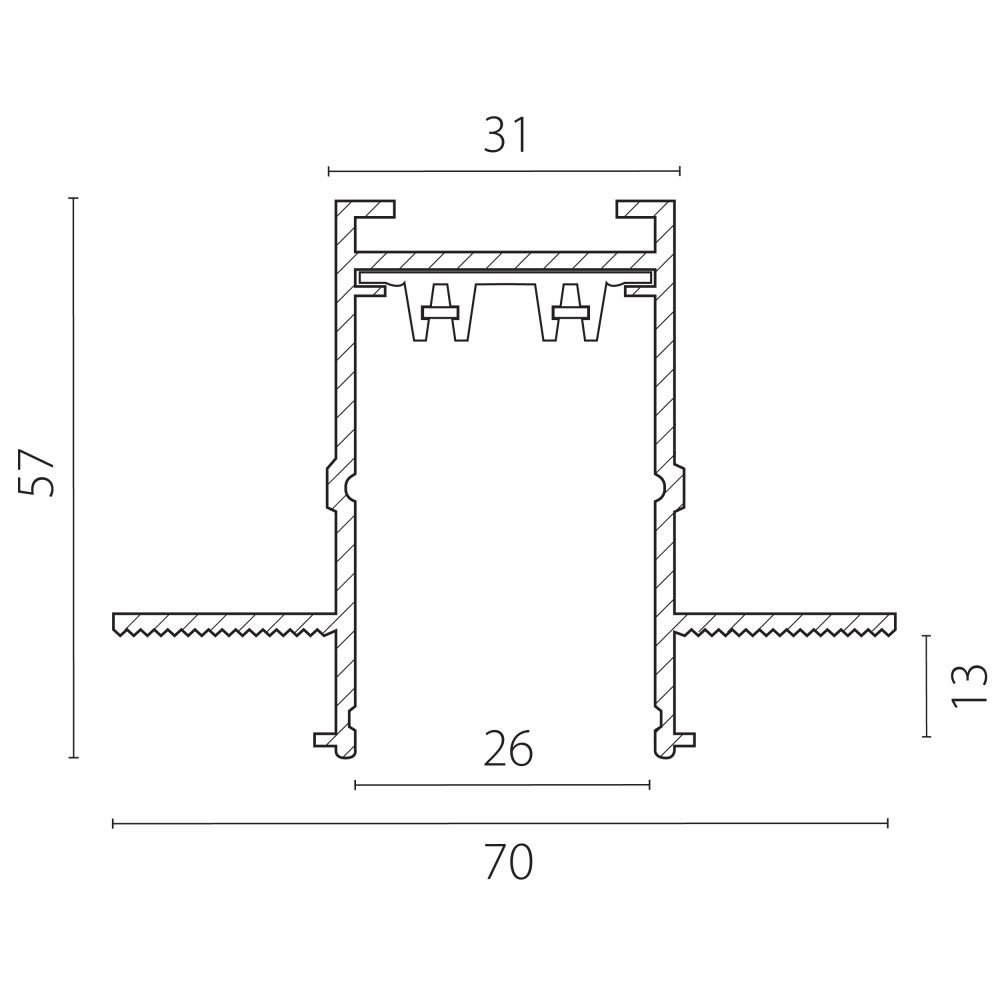 Трек PRO 220V, 2 метра 200*7*5,7 см, Lightstar Teta Pro 505226, Белый