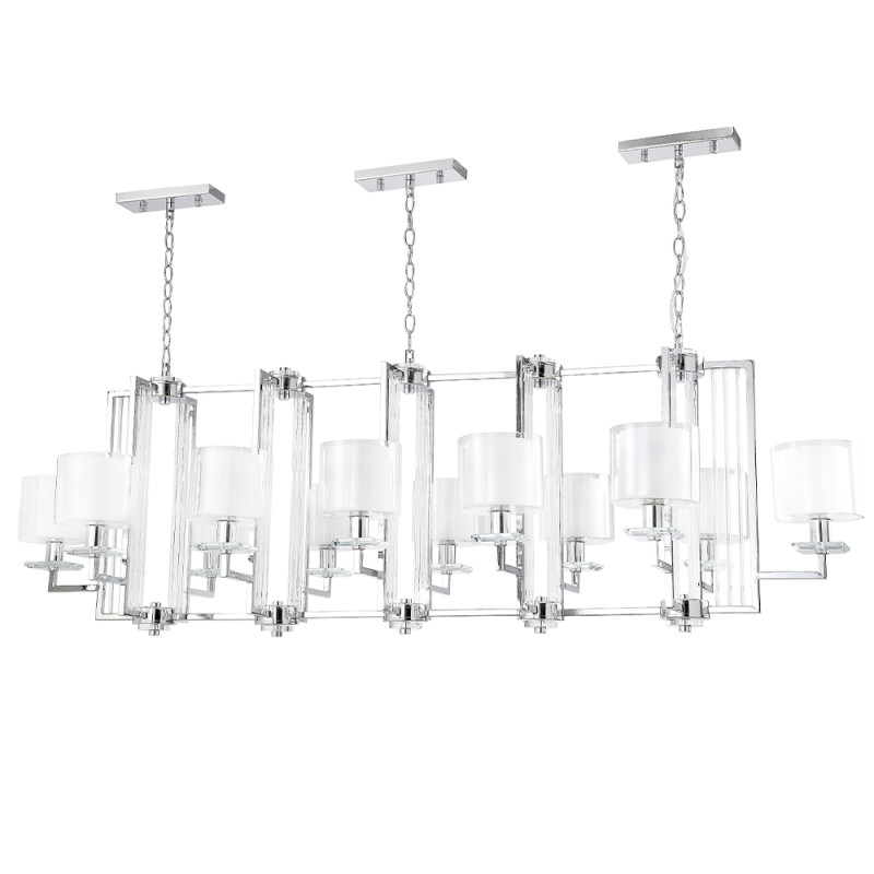 Люстра  Crystal Lux NICOLAS SP12 L1600 NICKEL/WHITE