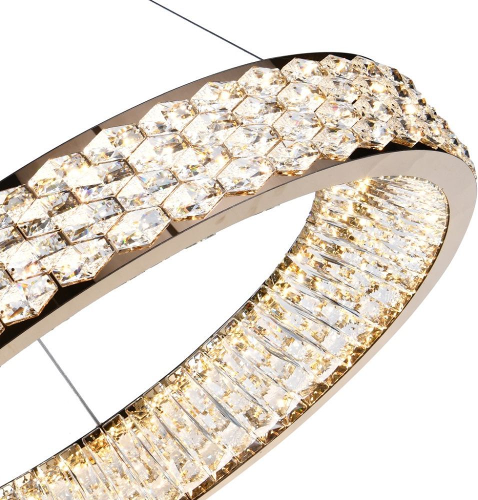 Люстра подвесная 80 см, 70W, 3000-6000K, Stilfort 4040/03/08P, золото