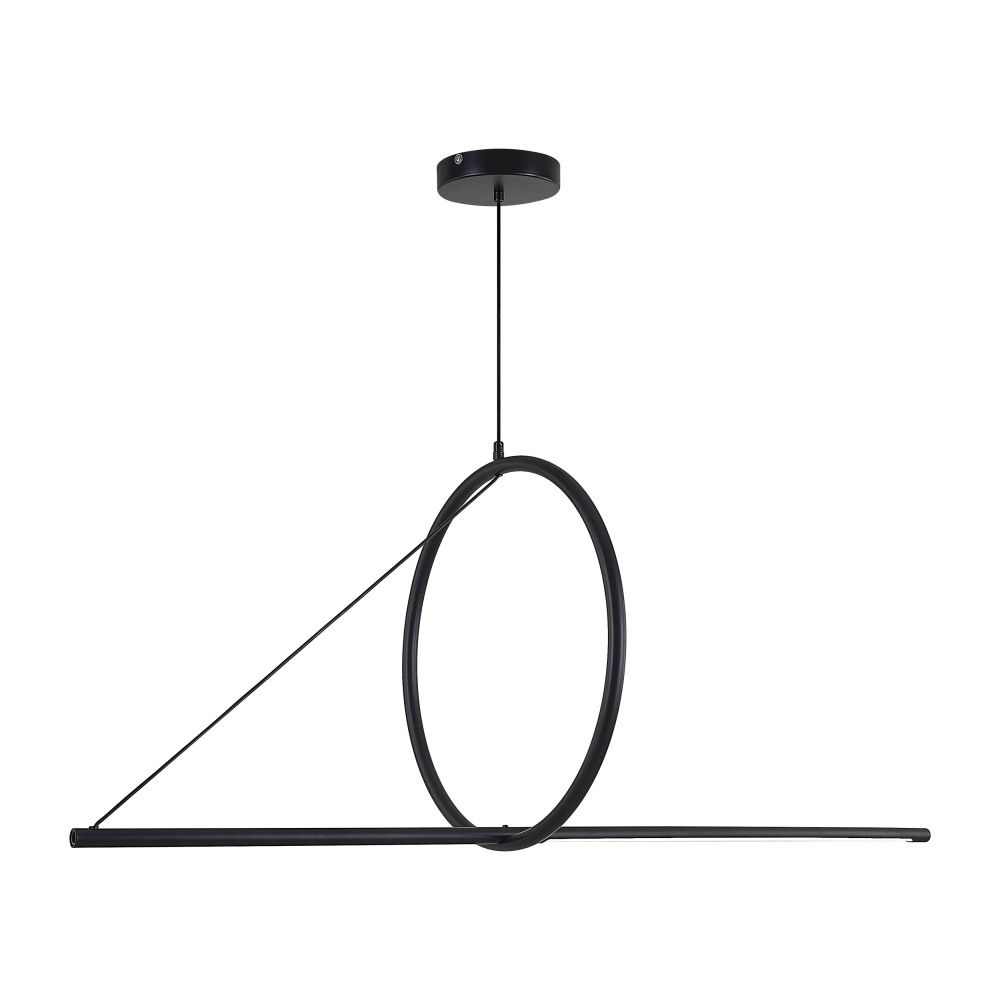 Подвесной светильник SUSPENSION CERCLE ET TRAIT – GRAPHITE SATINE L120 120*45*45 см, 1*LED*25W, 3000K, ImperiumLoft 40.1282-0, Чёрный