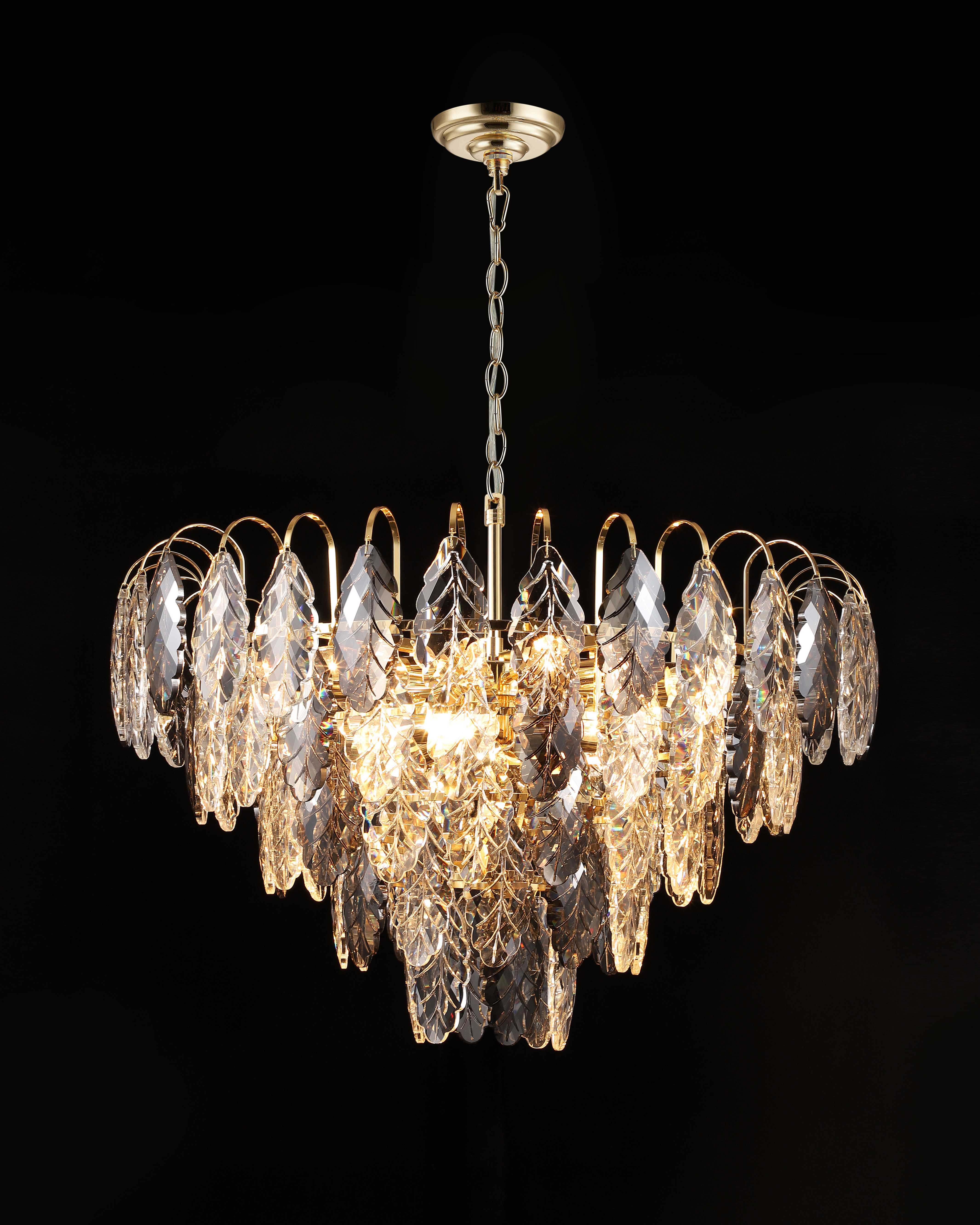 Люстра  800*350, 18*E14, 40W NewRgy Cristallo 12G-ф800 GOLD, Золото