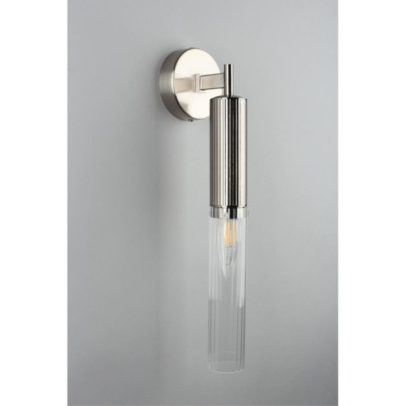 Бра 10*10*43 см, 1*E14, 40W, Aployt KASIA APL.327.21.01, никель