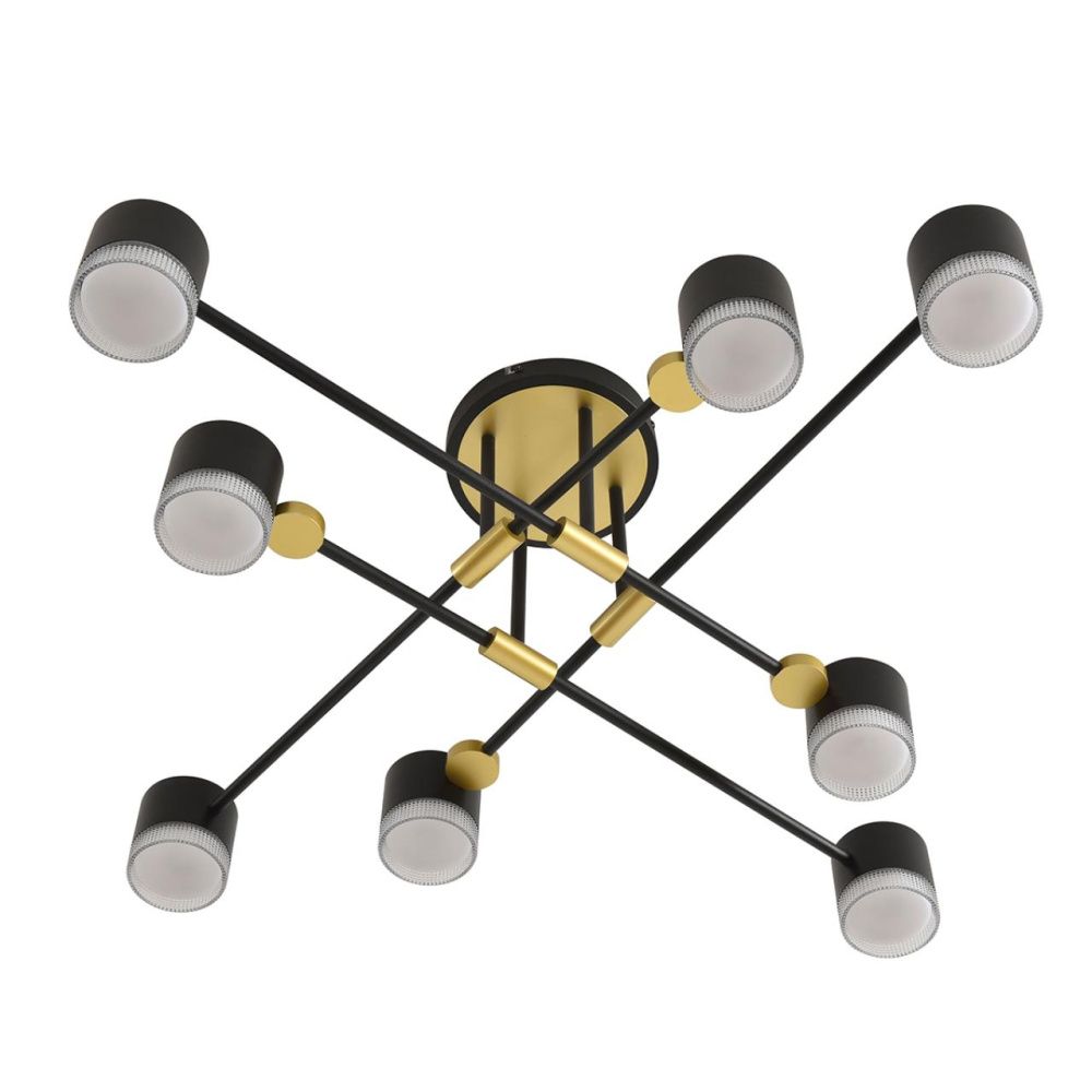Светильник подвесной 94*94*27-27 см, 8*GX53 LED*7W, Lumion Leniana LUM8307/8C, черный; золотой