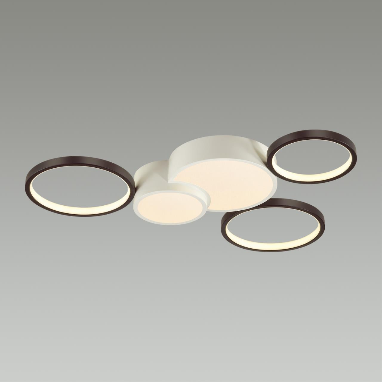 Светодиодный светильник 75 см, 80W, 3000-6000K, 5280Lm, 15-20 м2 Lumion Norbert 5253/80CL, белый-черный, с пультом