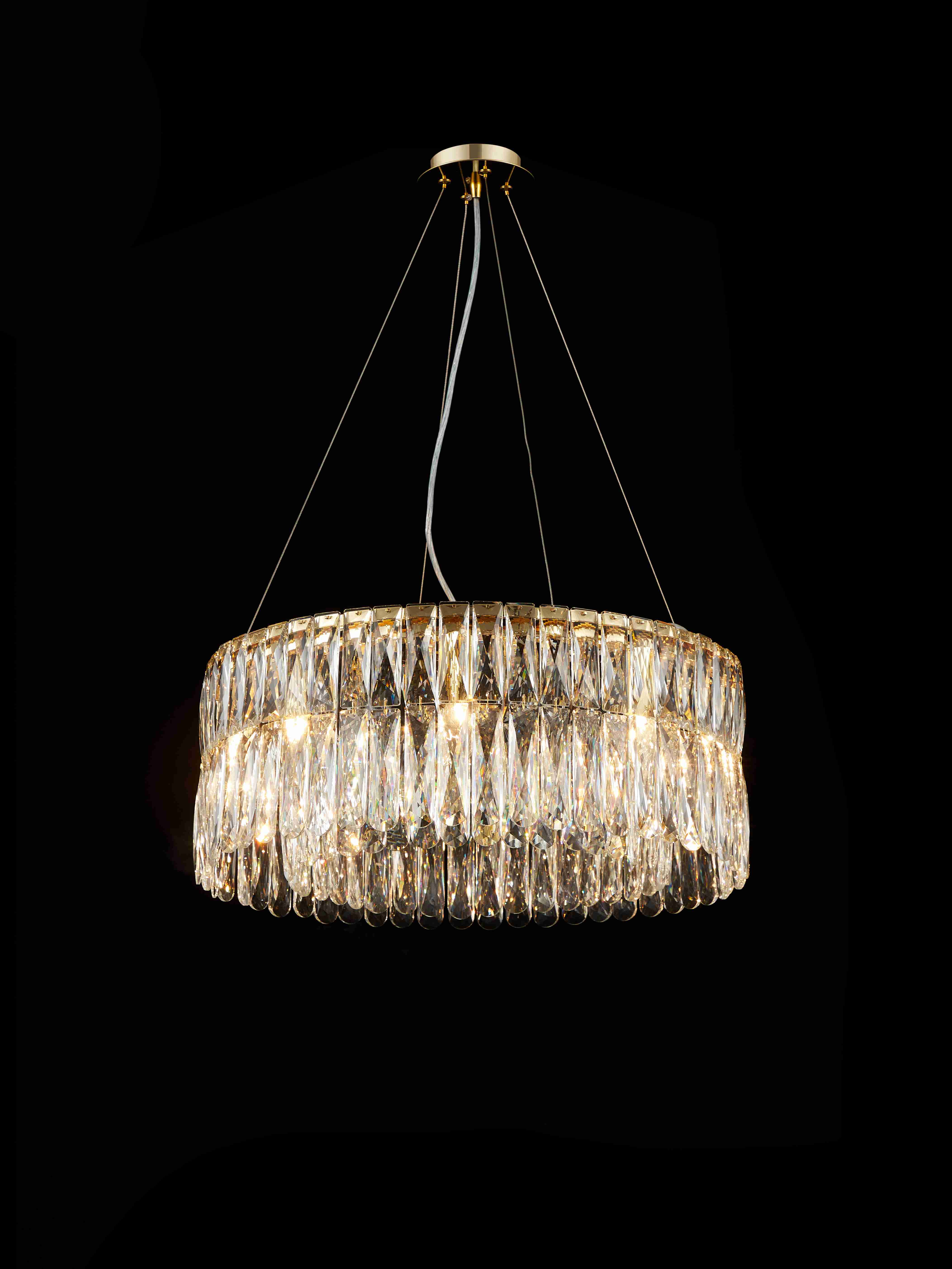 Люстра 600*220, 8*E14, 40W NewRgy Cristallo M22-ф600*H220 H GOLD, H GOLD
