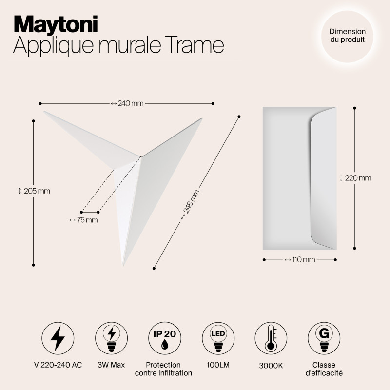 Светильник настенный Maytoni C808WL-L3W, белый/матовый