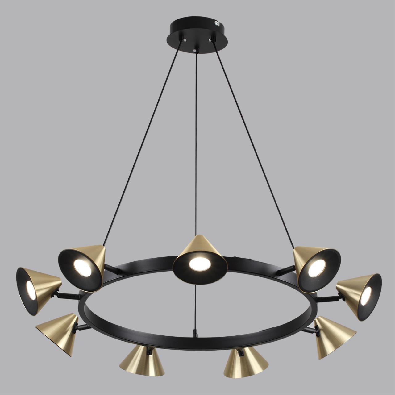 Подвесной светильник 81*100 см, 9*GU10 Lumion Lamina 8233/9 черный, золотой