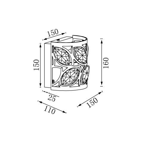 Бра 11*15*16 см, 1*E27 античное серебро Vele Luce Rosa VL3216W01