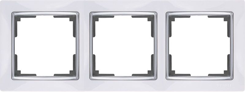 WL03-Frame-03-white /Рамка на 3 поста (белый/хром), 4690389046124
