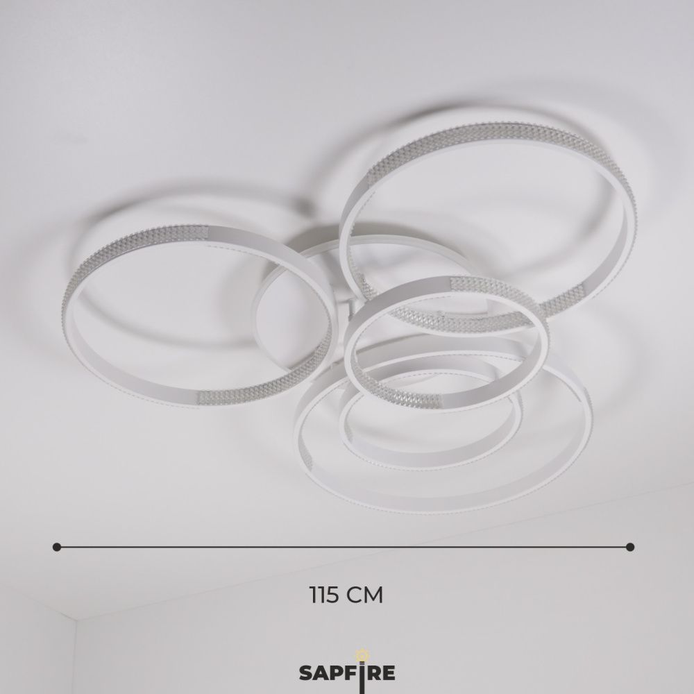 Светильник (2202-500-5WH) SPF-5392 БЕЛЫЙ  D1150*950/H150/5/LED/2*136W 3 режима без ПДУ TERRA 24-12