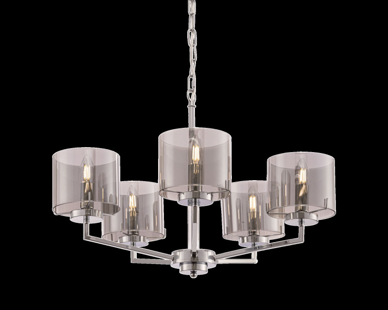 Подвесная люстра Freya Karen FR5096PL-05CH, диаметр 66 см, хром