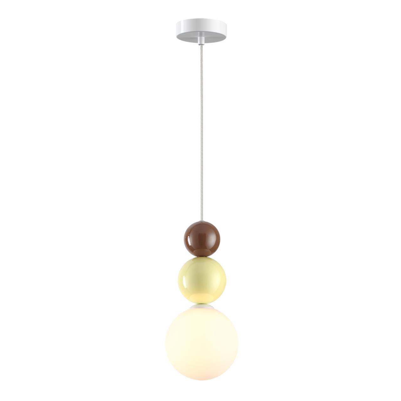 Подвесной светильник 12*120 см, 1*G9 Lumion BONBONES 6557/1 белый, коричневый, персиковый