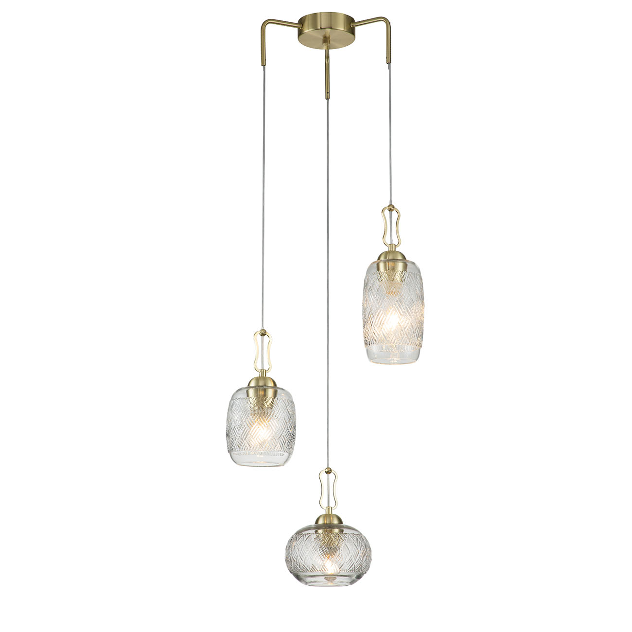 Подвесной светильник 440*440*550/1840 мм, 3*E27 золотой Indigo Pizzo V000291