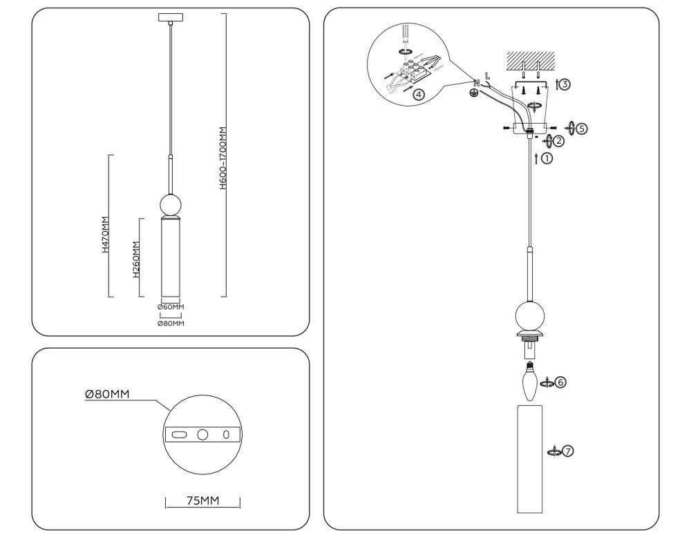 Подвесной светильник **47- см, 1*E14*40W, K, Ambrella Light High Light LH53256, латунь