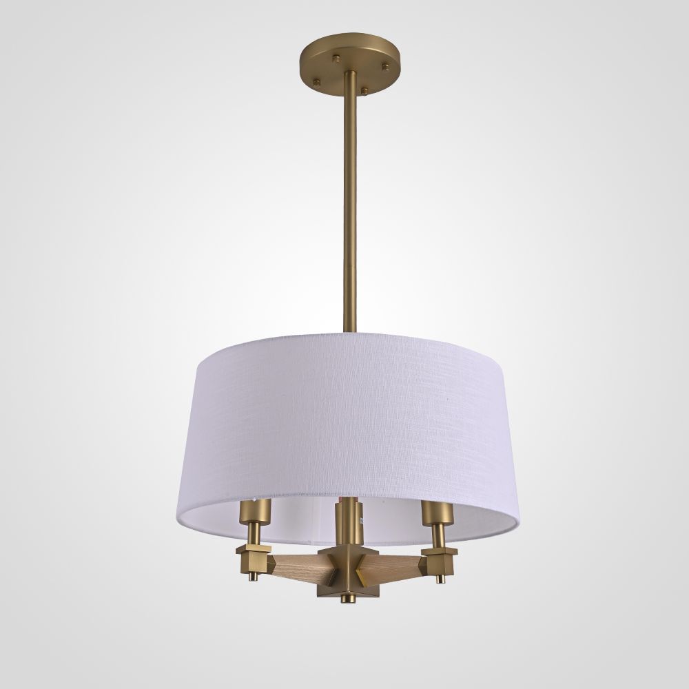 Люстра на штанге Jorgenson White 45*45*20 см, 3*E27*60W, ImperiumLoft STAVRA-TRIPLE01, Латунь