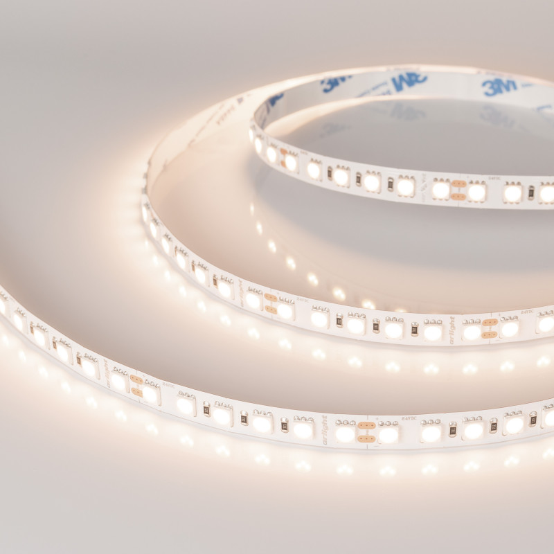Лента RT-B96-10mm 24V Warm3500 (23 W/m, IP20, 5060, 5m) (Arlight, Открытый) 040603. Цена указана за 5 метров. Продается кратно 5 метрам.