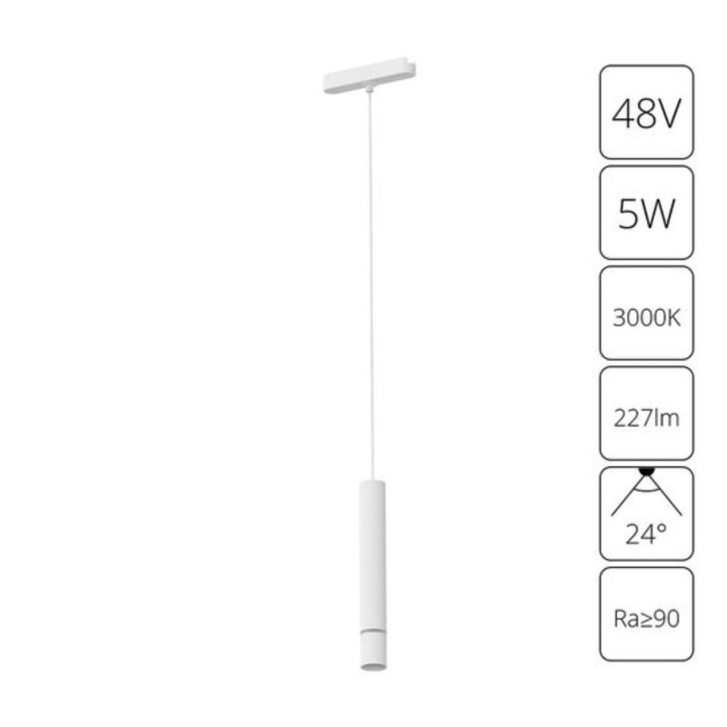 Трековый магнитный светильник 4 см, 5W, 3000K, Arte Lamp Rapid A1159PL-1WH, белый