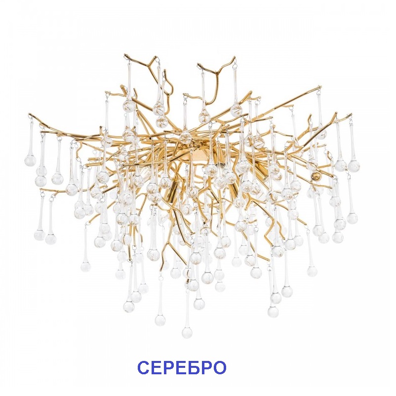 Светильник потолочный ElegantLight DZN-9143 СЕРЕБРО D500/H400/6/E14/40W RAIN 22-12